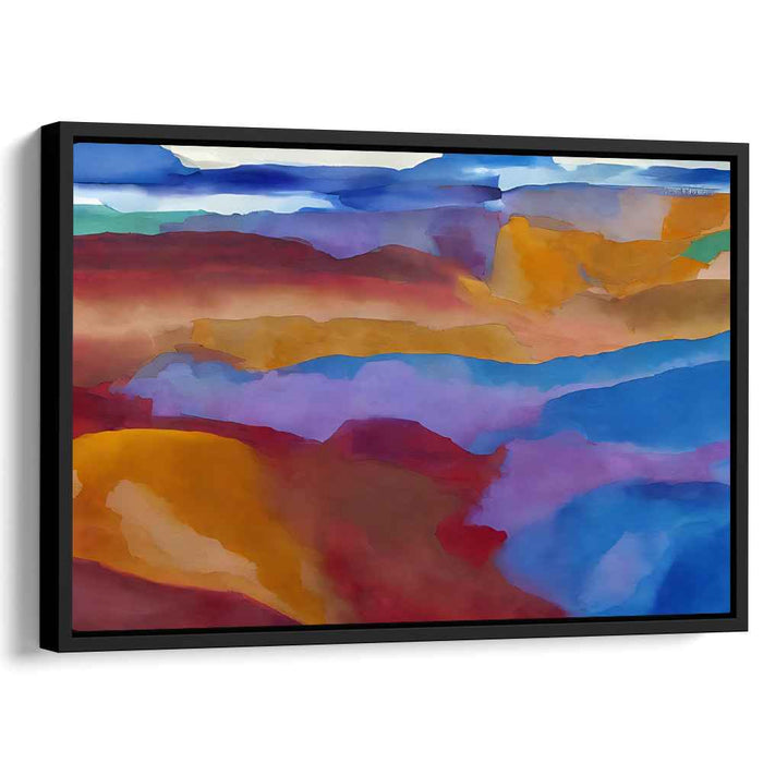 Orbital Harmonies: Abstract Landscape in Blues and Oranges