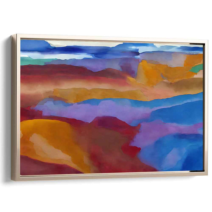 Orbital Harmonies: Abstract Landscape in Blues and Oranges