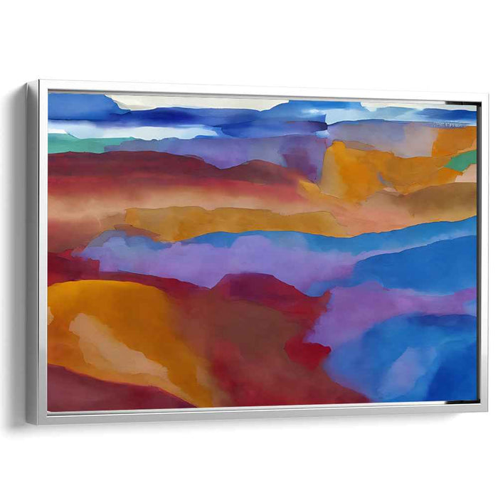 Orbital Harmonies: Abstract Landscape in Blues and Oranges