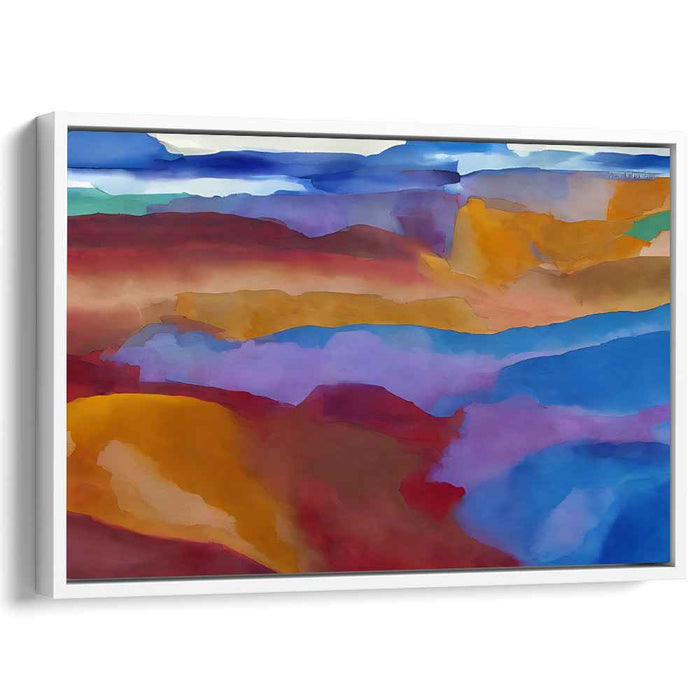 Orbital Harmonies: Abstract Landscape in Blues and Oranges