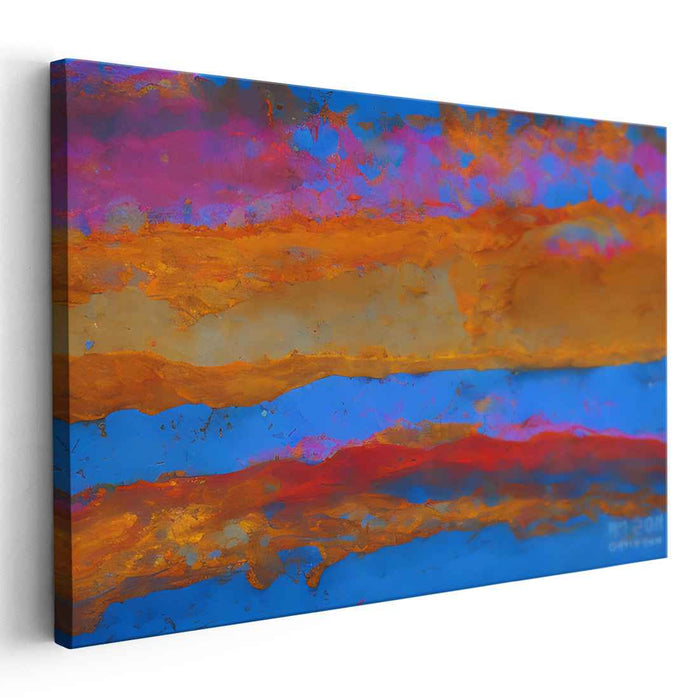Vivid Spectrum Shift: Abstract Expressionist Vibrant Horizon Canvas Art