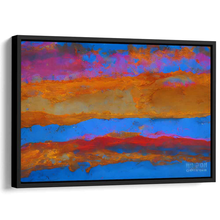 Vivid Spectrum Shift: Abstract Expressionist Vibrant Horizon Canvas Art
