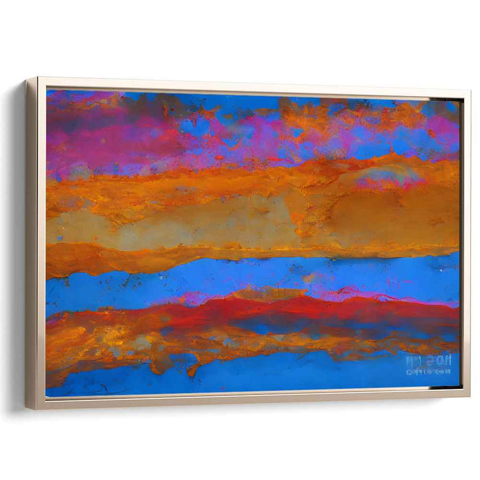 Vivid Spectrum Shift: Abstract Expressionist Vibrant Horizon Canvas Art