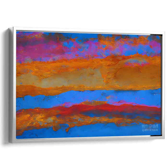 Vivid Spectrum Shift: Abstract Expressionist Vibrant Horizon Canvas Art