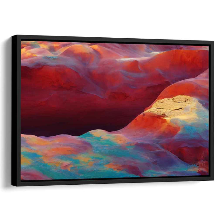 Crimson Dreamscapes: Surreal Colorful Canyon Art