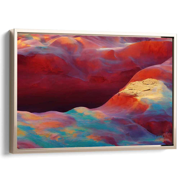 Crimson Dreamscapes: Surreal Colorful Canyon Art