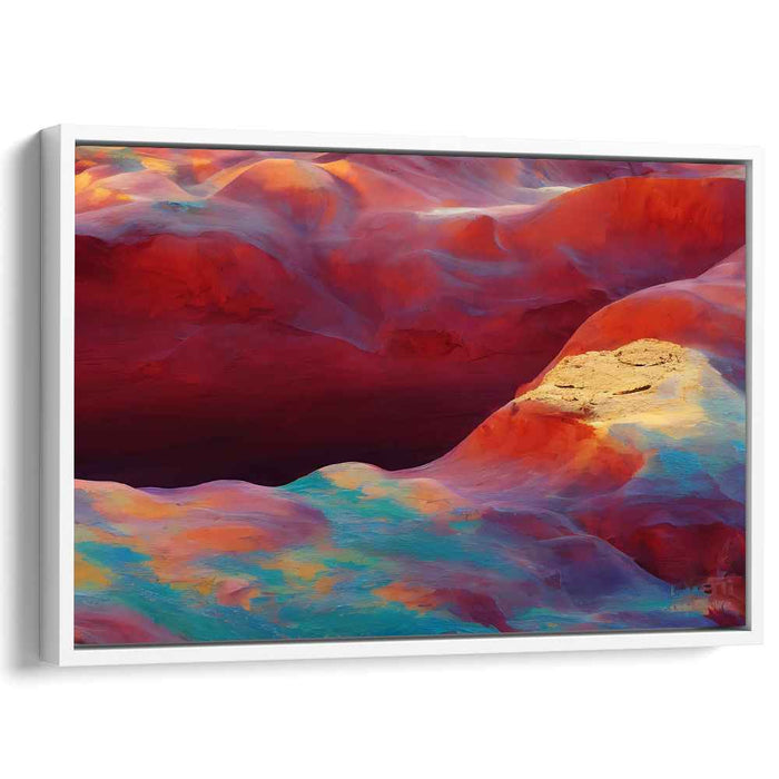Crimson Dreamscapes: Surreal Colorful Canyon Art