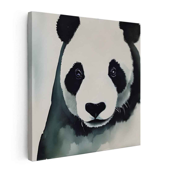 Subtle Panda Essence: Minimalist Panda Portrait in Watercolor