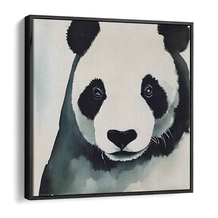 Subtle Panda Essence: Minimalist Panda Portrait in Watercolor