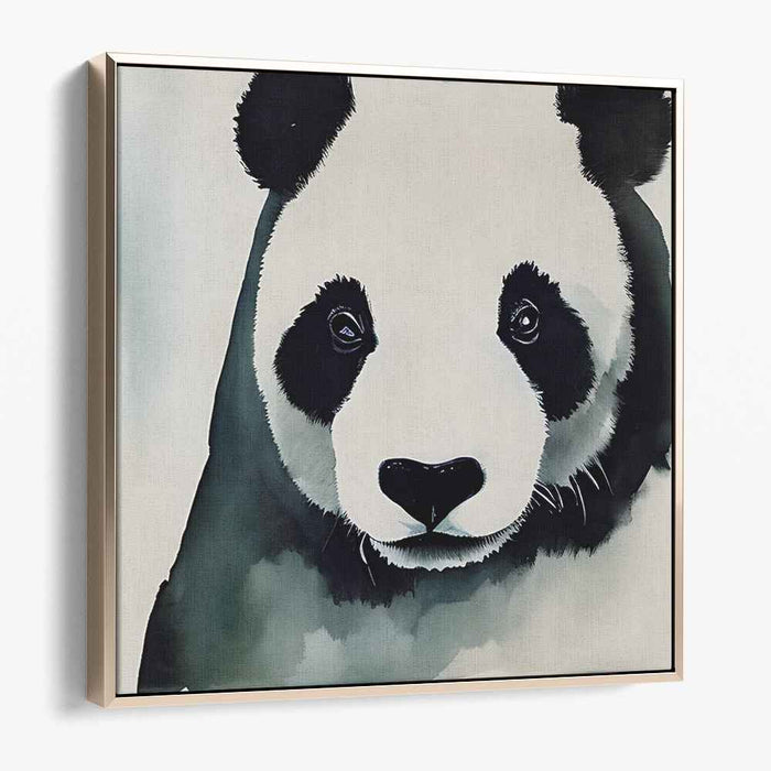 Subtle Panda Essence: Minimalist Panda Portrait in Watercolor