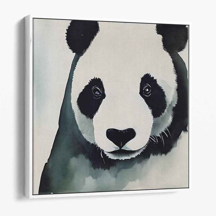 Subtle Panda Essence: Minimalist Panda Portrait in Watercolor