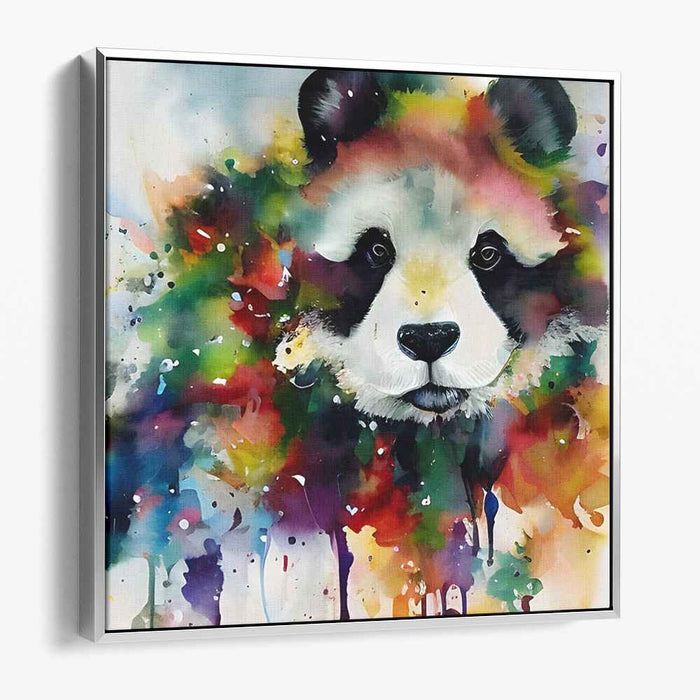 Chromatic Spectrum Panda Parade: Watercolor Panda in a Burst of Rainbow Hues