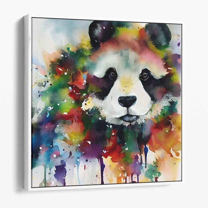Chromatic Spectrum Panda Parade: Watercolor Panda in a Burst of Rainbow Hues