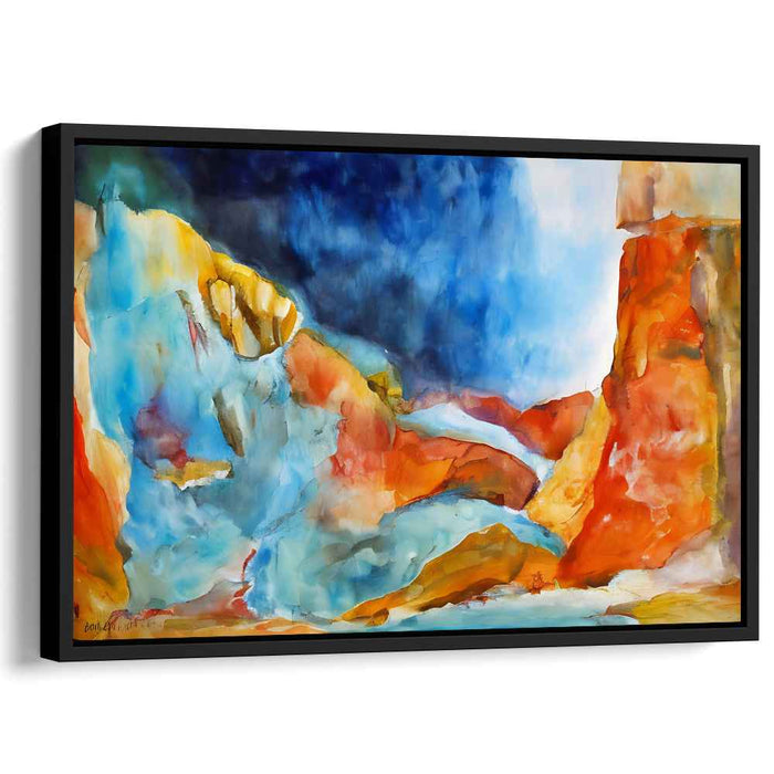 Canyon Mystique: A Vivid Watercolor Landscape Canvas Art