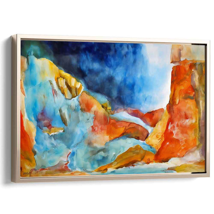 Canyon Mystique: A Vivid Watercolor Landscape Canvas Art
