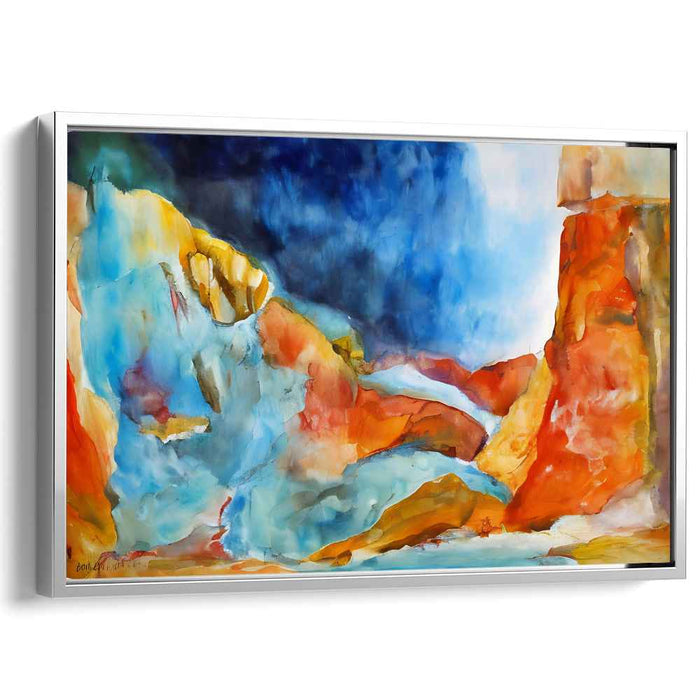 Canyon Mystique: A Vivid Watercolor Landscape Canvas Art