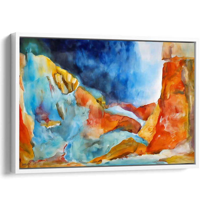 Canyon Mystique: A Vivid Watercolor Landscape Canvas Art