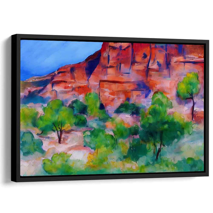 Ruby Melody: Impressionist Red Rock Landscape Canvas Art Print