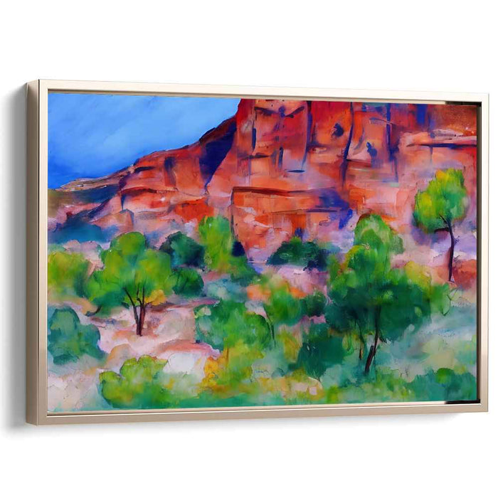 Ruby Melody: Impressionist Red Rock Landscape Canvas Art Print