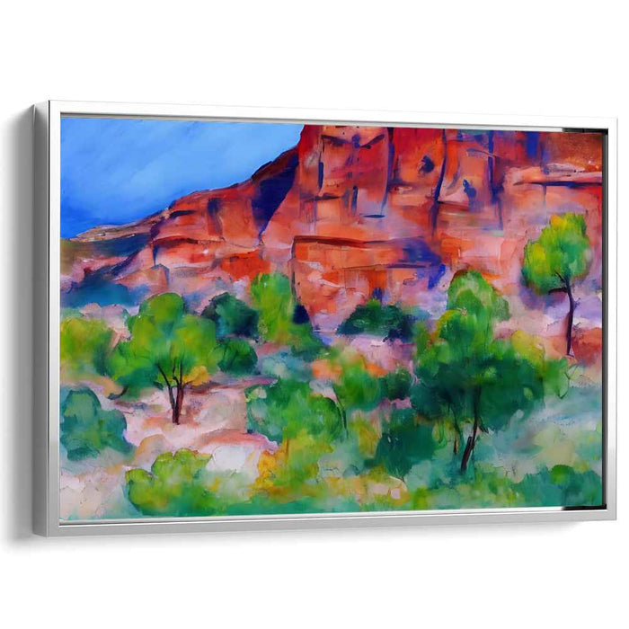 Ruby Melody: Impressionist Red Rock Landscape Canvas Art Print