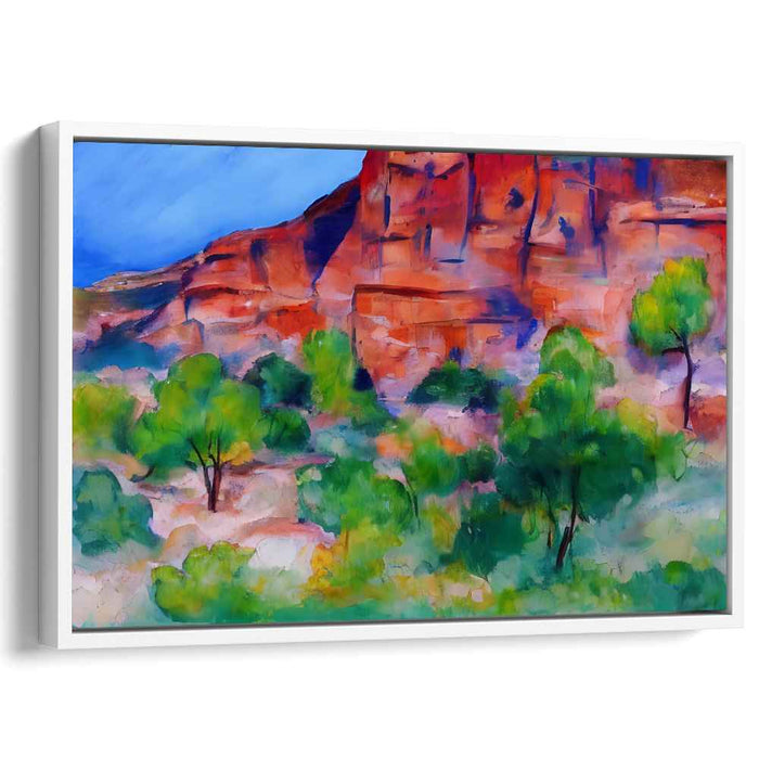 Ruby Melody: Impressionist Red Rock Landscape Canvas Art Print