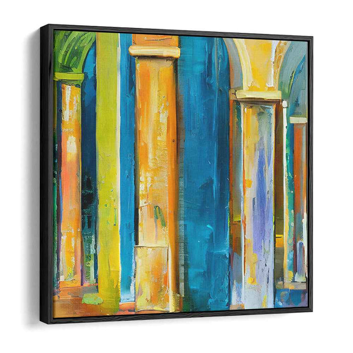Echoes Of Geometry Dance: A Vivid Architectural Symphony Canvas Art Print