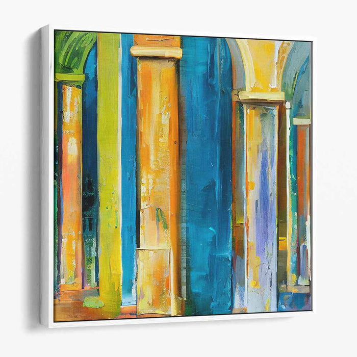 Echoes Of Geometry Dance: A Vivid Architectural Symphony Canvas Art Print