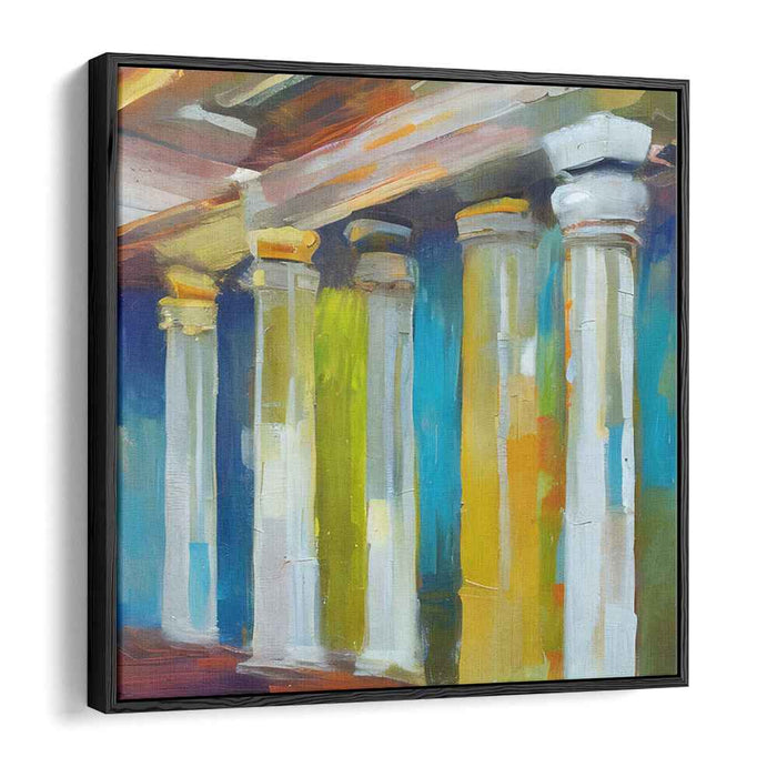 Vivid Columns: Contemporary Impressionist Architectural Canvas Art Print