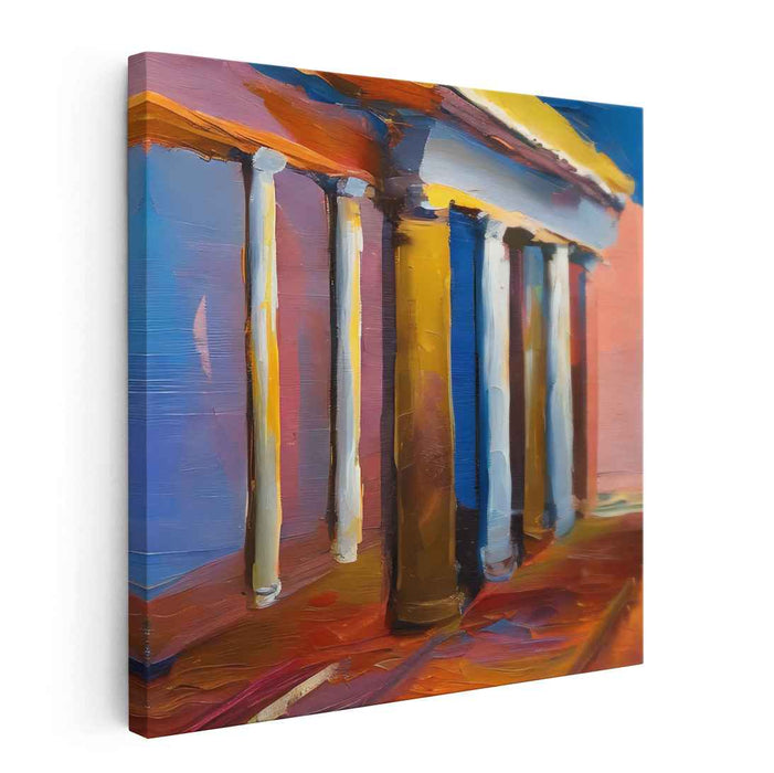 Colorful Pillars Dance: Impressionist Columns in Vibrant Hues