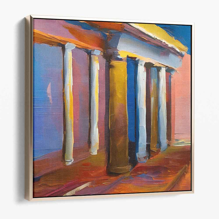 Colorful Pillars Dance: Impressionist Columns in Vibrant Hues