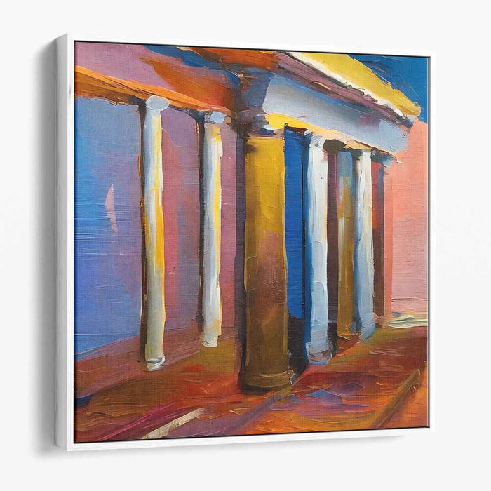 Colorful Pillars Dance: Impressionist Columns in Vibrant Hues