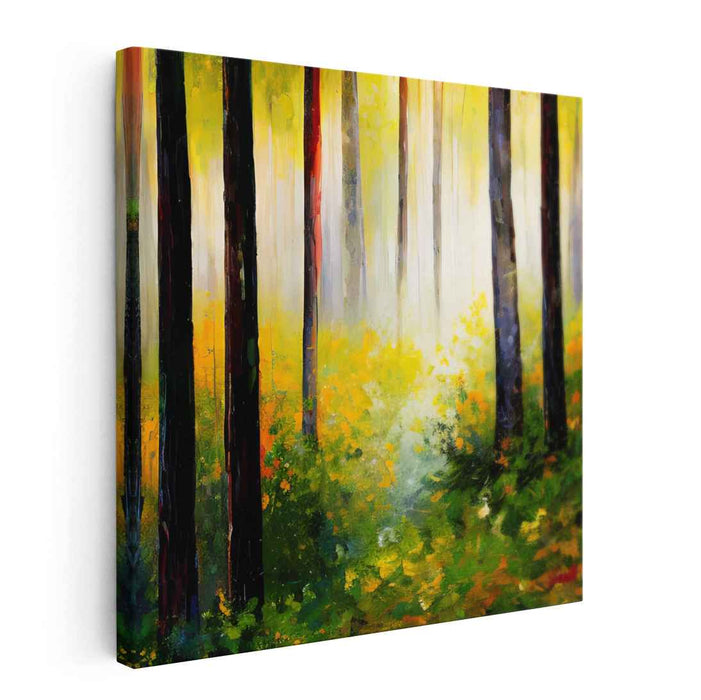 Murmuring Forest: Impressionist Forest Canvas Art Print