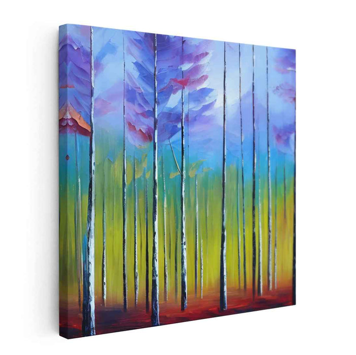 Chromatic Dreamscape Vista: Surreal Landscape with Vibrant Colors Canvas Art Print