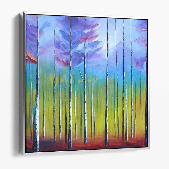 Chromatic Dreamscape Vista: Surreal Landscape with Vibrant Colors Canvas Art Print