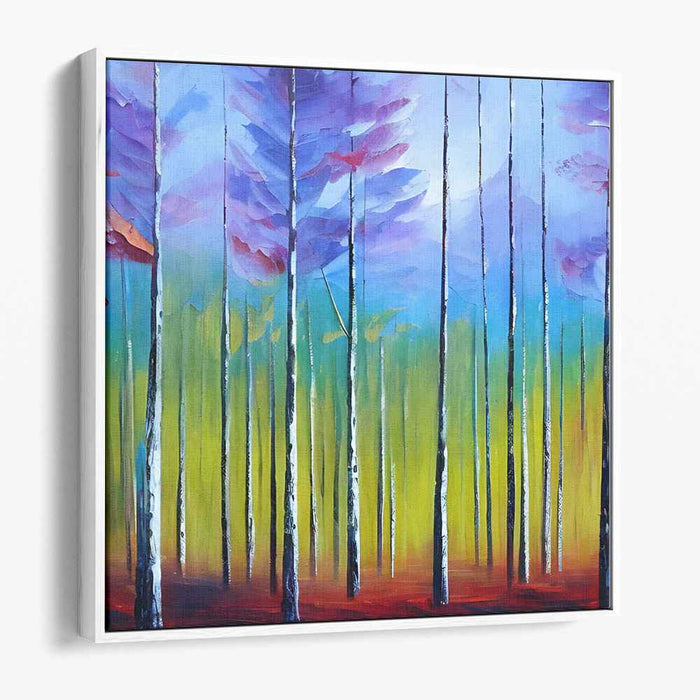 Chromatic Dreamscape Vista: Surreal Landscape with Vibrant Colors Canvas Art Print