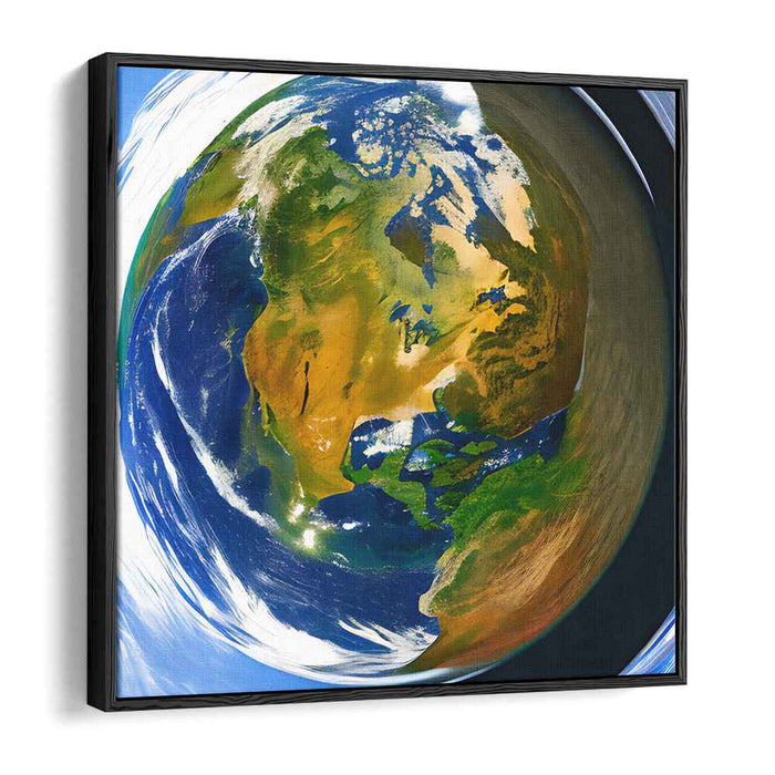 Global Perspective: A Stunning Fisheye View of Earth Canvas Art Print
