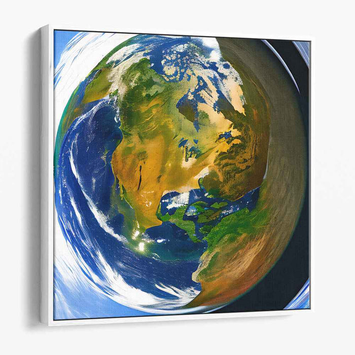 Global Perspective: A Stunning Fisheye View of Earth Canvas Art Print