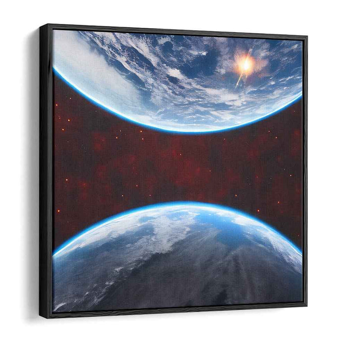 Cosmic Tapestry: Surreal Earth in the Vast Universe Canvas Art Print