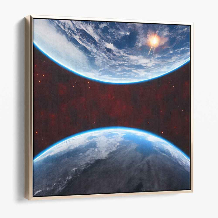 Cosmic Tapestry: Surreal Earth in the Vast Universe Canvas Art Print