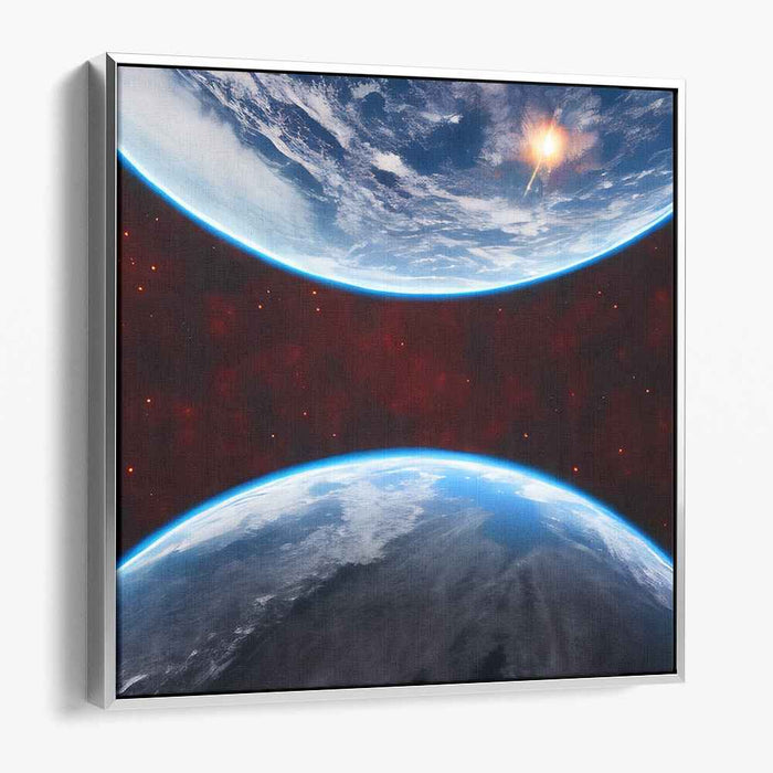 Cosmic Tapestry: Surreal Earth in the Vast Universe Canvas Art Print