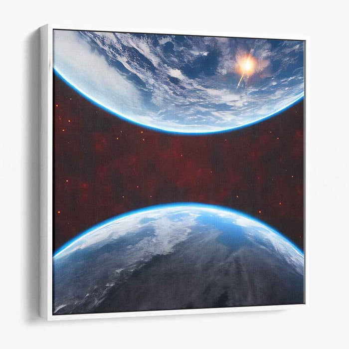 Cosmic Tapestry: Surreal Earth in the Vast Universe Canvas Art Print