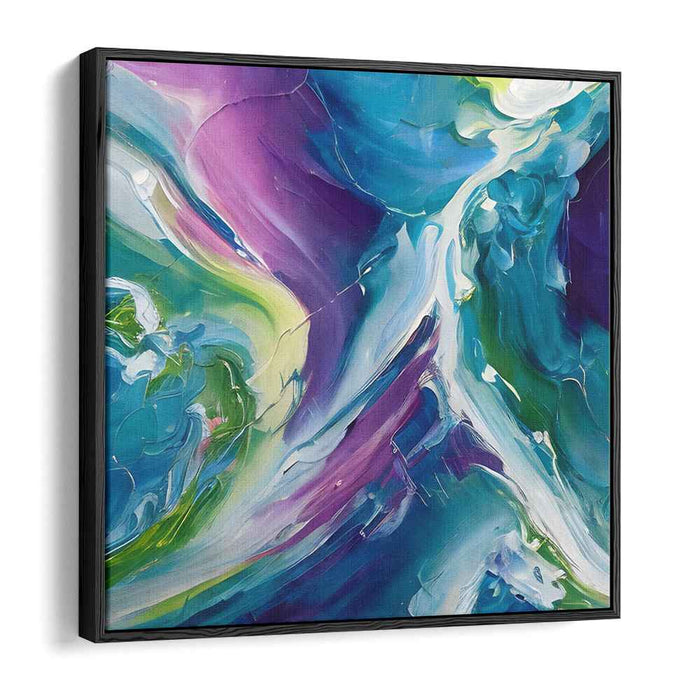 Ink Nebula Mirage: Abstract Expressionist Blue and Purple Canvas Art Print