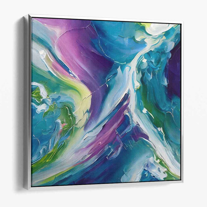 Ink Nebula Mirage: Abstract Expressionist Blue and Purple Canvas Art Print