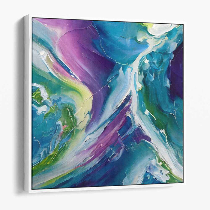 Ink Nebula Mirage: Abstract Expressionist Blue and Purple Canvas Art Print
