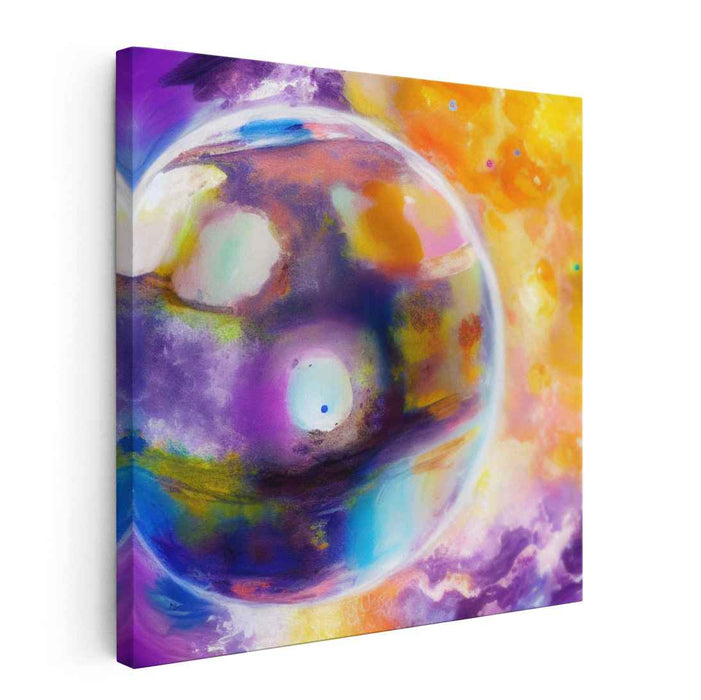 Cosmic Dreamscape Splash: A Vivid Journey through Abstract Space Canvas Art