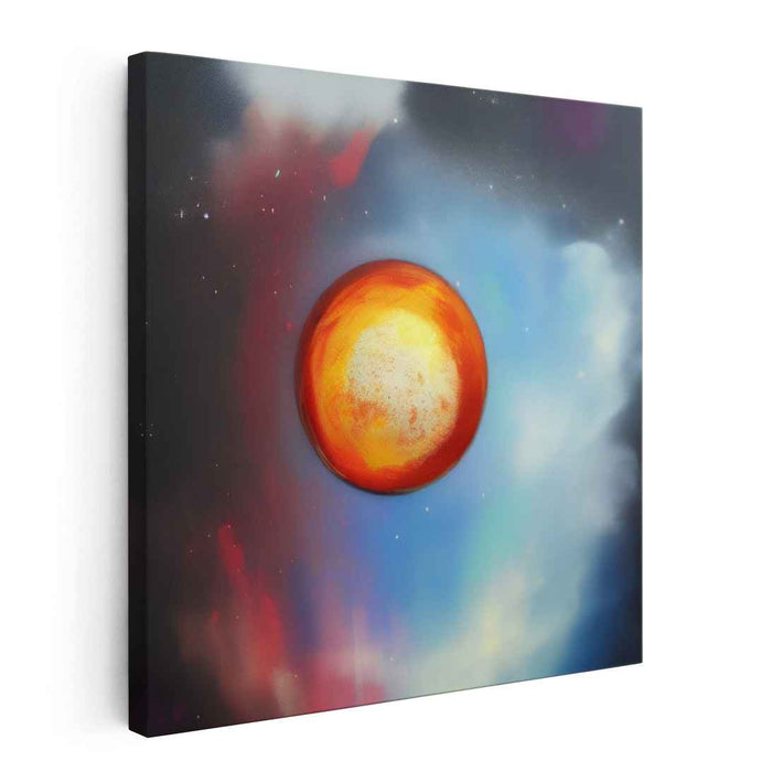 Celestial Harmony Splatter: Abstract Cosmic Canvas Art Print