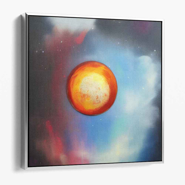 Celestial Harmony Splatter: Abstract Cosmic Canvas Art Print