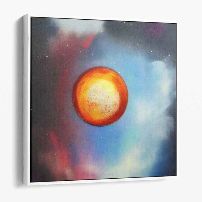 Celestial Harmony Splatter: Abstract Cosmic Canvas Art Print