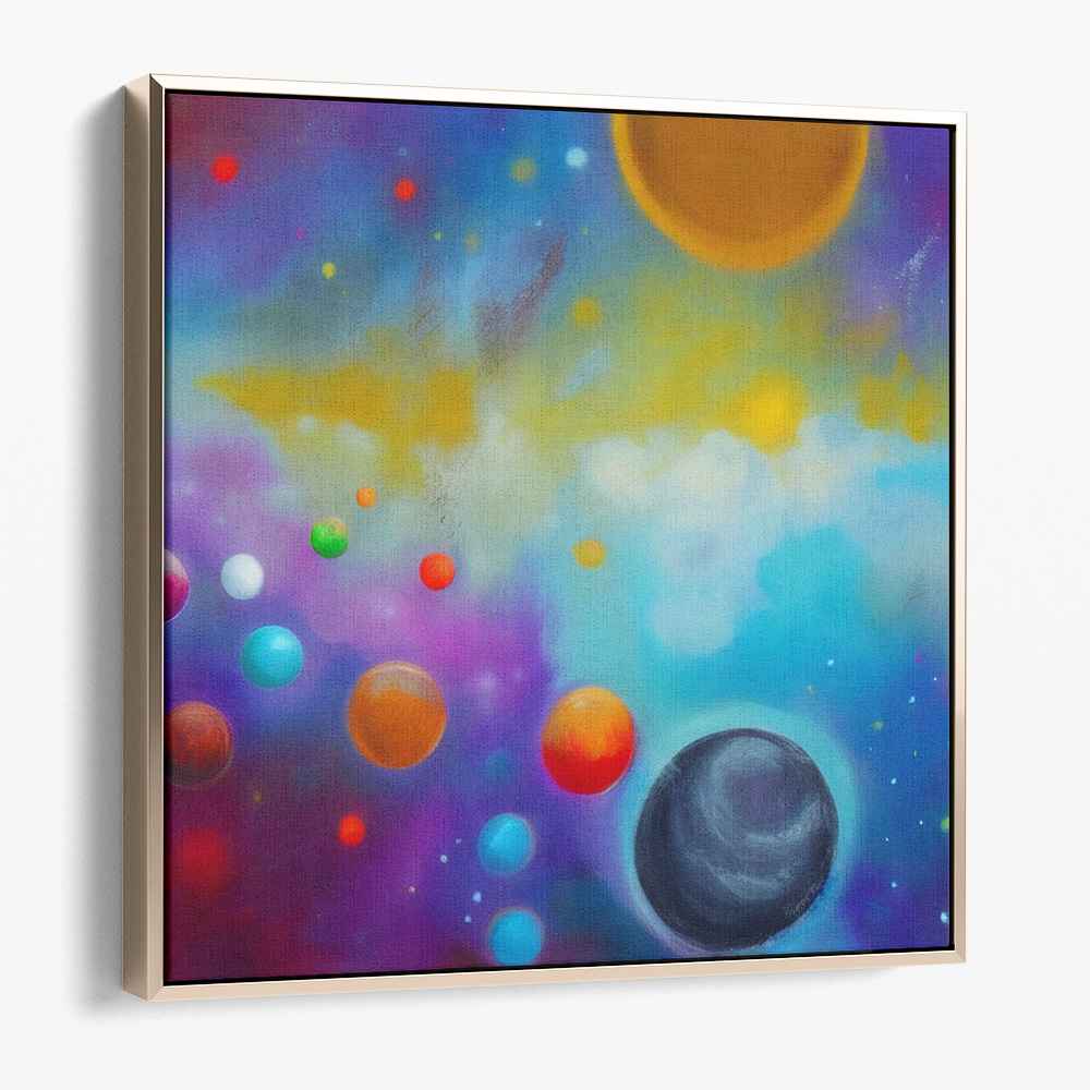 Universal Symphony: Vibrant Cosmic Journey Canvas Art Print — Kanvah
