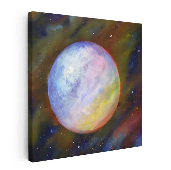 Whispers Of Venus: Pastel Planet in a Celestial Symphony Canvas Art Print